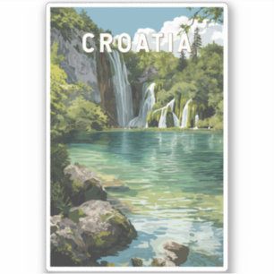 Kroatien Illustration Resa Konst Vintage Klistermärken