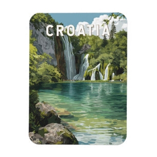 Kroatien Illustration Resa Konst Vintage Magnet