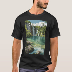 Kroatien Illustration Resa Konst Vintage T Shirt