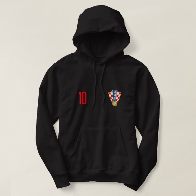 Kroatien Jersey Number ten ten Kroatiska Futebol S Hoodie (Design framsida)
