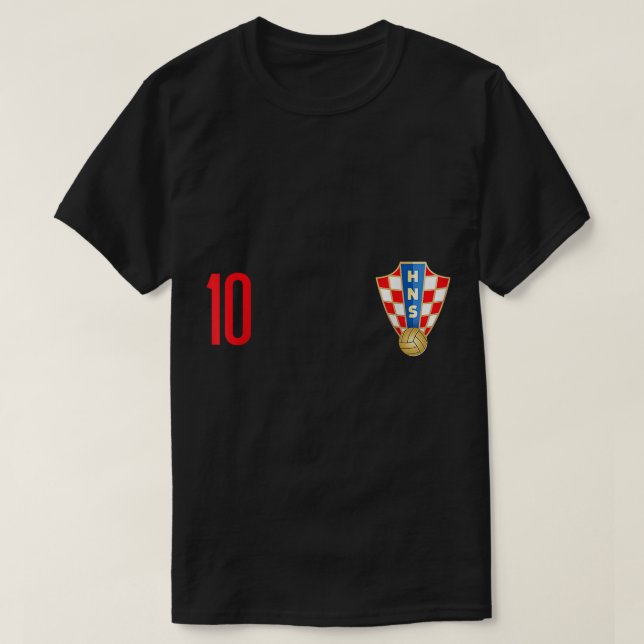 Kroatien Jersey Number ten ten Kroatiska Futebol S T Shirt (Design framsida)