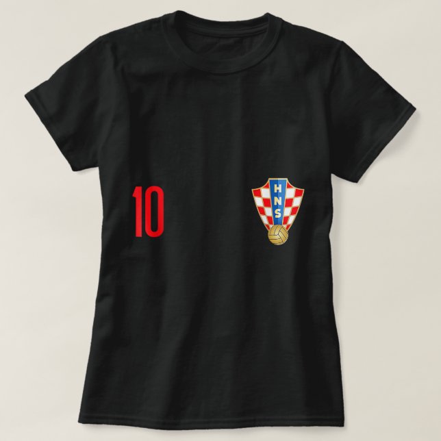 Kroatien Jersey Number ten ten Kroatiska Futebol S T Shirt (Design framsida)