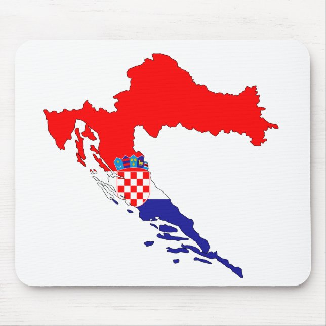 Kroatien Karta Land Gräns Flagga Stater Land i i. Musmatta (Framsidan)