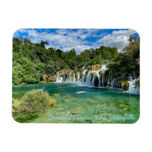 Kroatien, Krka-vattenfallen avlägsen panoramavy Magnet
