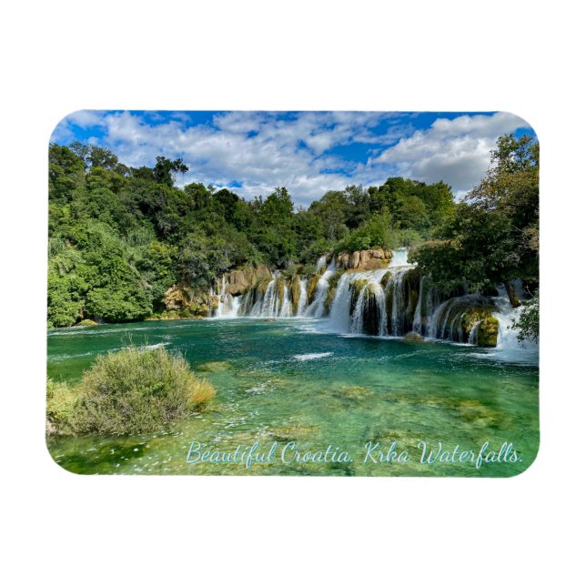 Kroatien, Krka Waterfalls avlägsna panorama-vy Magnet (Horisontell)