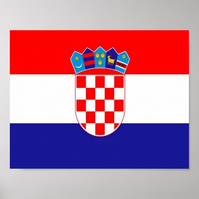 Kroatien - Kroatiens flagga - Poster (Framsidan)