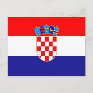Kroatien - Kroatiens flagga - Vykort
