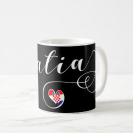 Kroatien, kroatiska Flagga Heart Kaffemugg