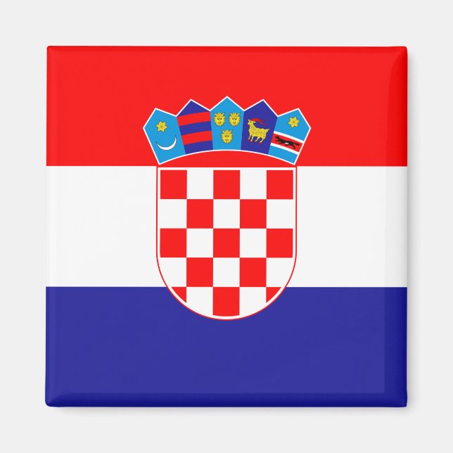Kroatien (kroatiska) Flagga Magnet (Framsidan)