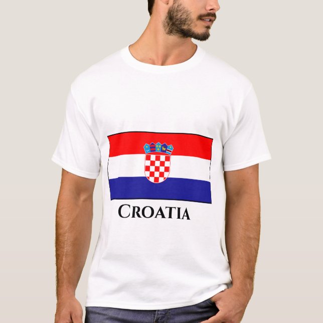 Kroatien (kroatiska) Flagga T Shirt (Framsida)