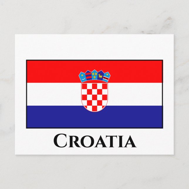 Kroatien (kroatiska) Flagga Vykort (Framsida)