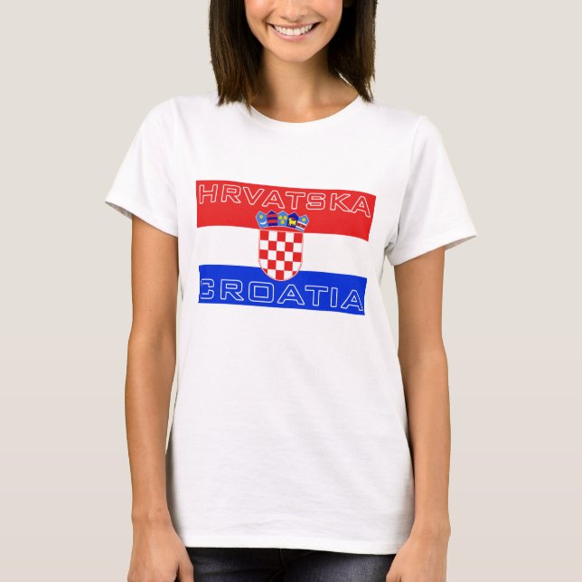 Kroatien kroatiska Hrvatska Flagga T-shirt (Framsida)