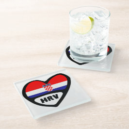 Kroatien Land Code Flagga Heart Hrvatska