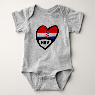 Kroatien Land Code Flagga Heart Hrvatska HRV T Shirt