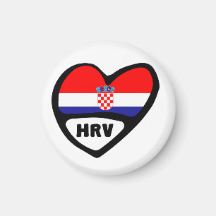 Kroatien Land Code Flagga Heart Hrvatska Magnet