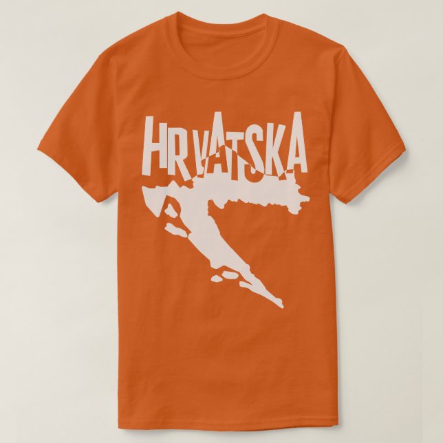 Kroatien Land Karta T Shirt (Design framsida)