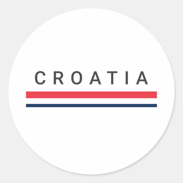 Kroatien Lines Runt Klistermärke (Framsida)
