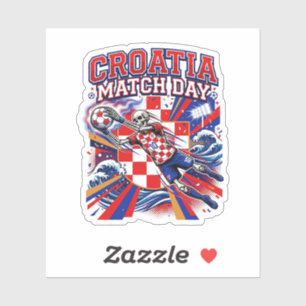 Kroatien Match Day Skelett Anfallare Nationer Hög  Klistermärken