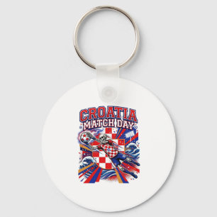 Kroatien Match Day Skelett Anfallare Nationer Hög  Nyckelring