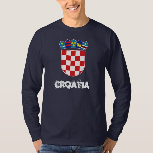 Kroatien med vapenskölden t shirt (Framsida)