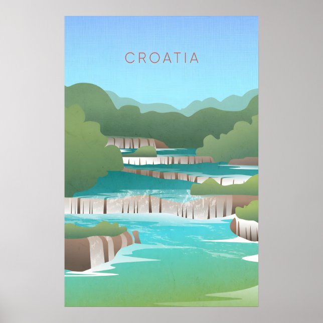 Kroatien Minimalistisk Resaaffisch Poster (Framsidan)