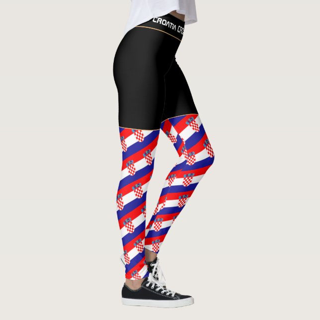 Kroatien och Kroatiens Flagga mode /sport fläkt Leggings (Höger)