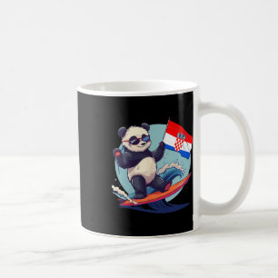 Kroatien Panda Björn Surfande Kroatiska Rötter Kro Kaffemugg