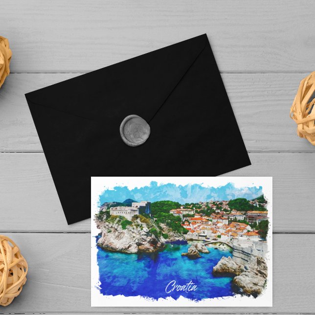 Kroatien Panorama View Travel Vykort (croatia panorama view travel postcard)