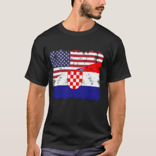Kroatien Pride Kroatiska amerikanska Flagga Roots T Shirt