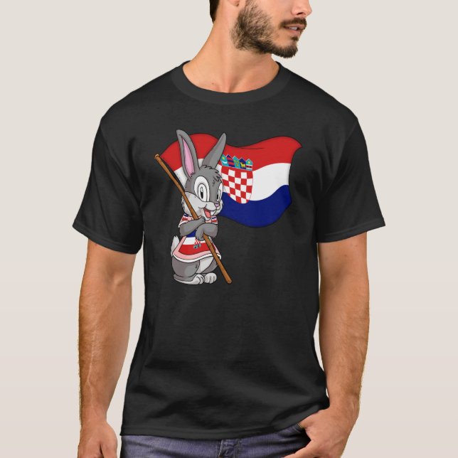 Kroatien Rabbit T Shirt (Framsida)