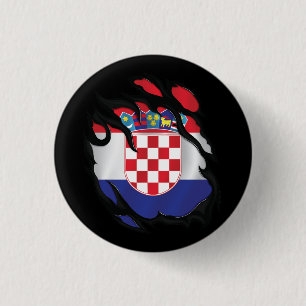 Kroatien Rippat Flagga Knapp