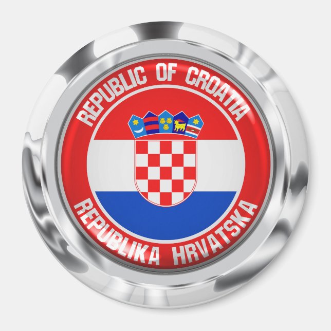 Kroatien Round Emblem Magnet (Framsidan)