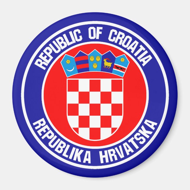 Kroatien Round Emblem Magnet (Framsidan)