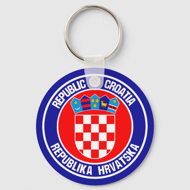 Kroatien Round Emblem Nyckelring (Framsida)