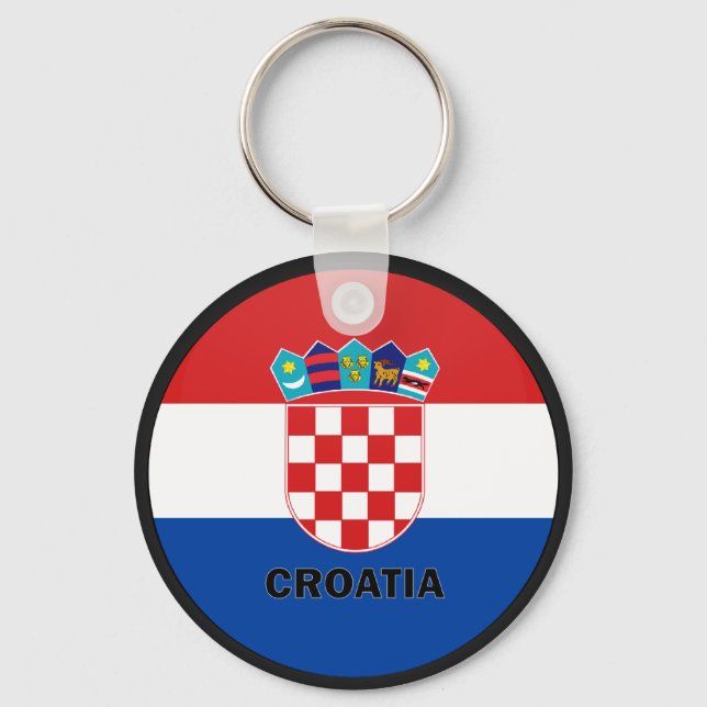 Kroatien Roundel Quality Flagga Nyckelring (Framsida)