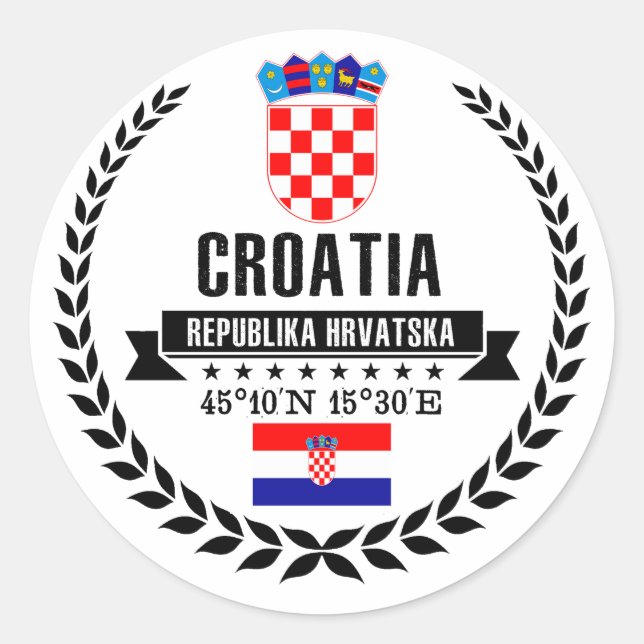 Kroatien Runt Klistermärke (Framsida)