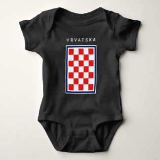 Kroatien Schackrutigt Blått Kant T Shirt