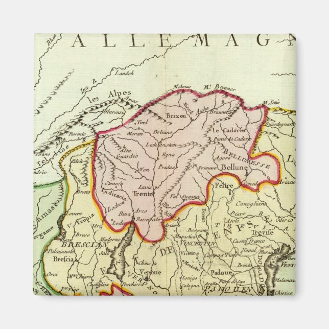 Kroatien, Slovenien, Italien Magnet (Framsidan)