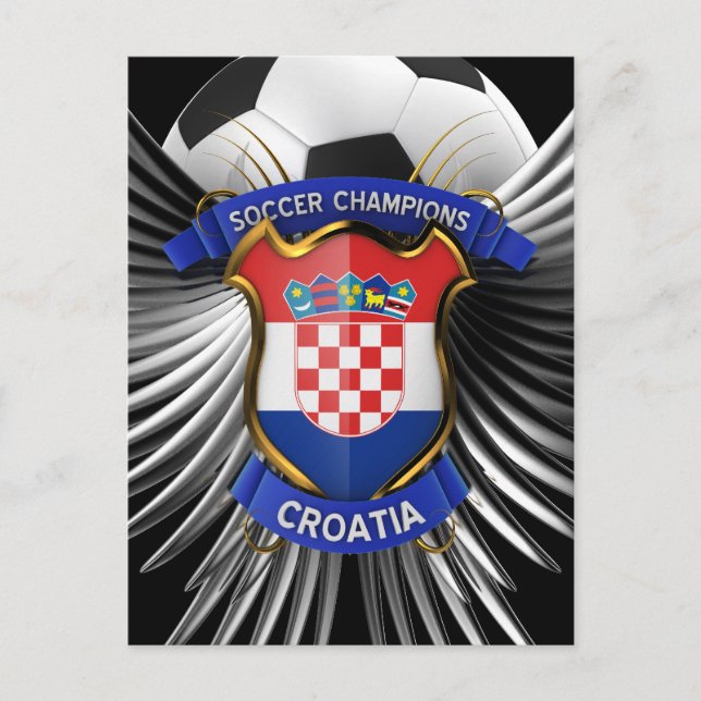 Kroatien Soccer Champions Vykort (Framsida)