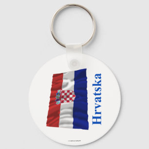 Kroatien som vinkar flagga med namn i kroat nyckelring