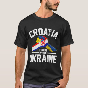 Kroatien Står Med Ukraina Ukrainsk Kroatisk Flagga T Shirt