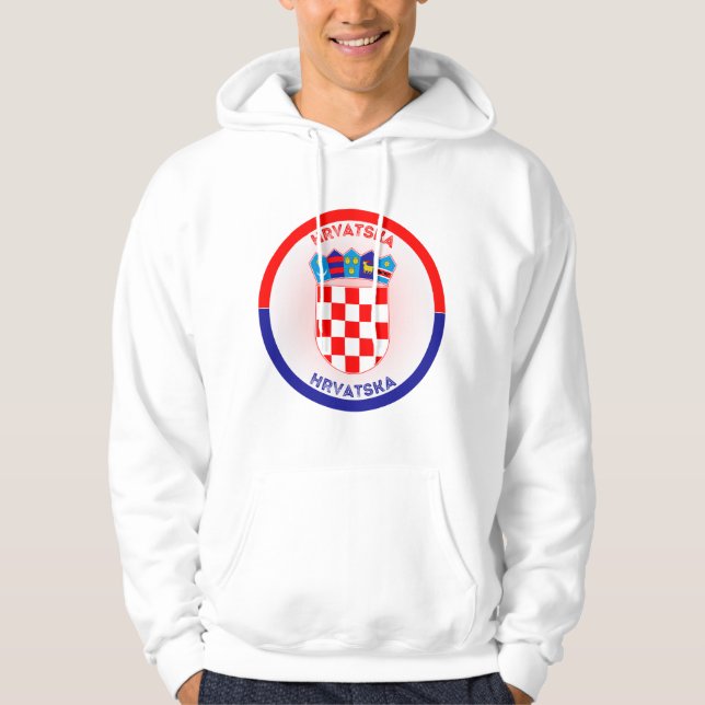 Kroatien statsvapen cirkelform  hoodie (Framsida)