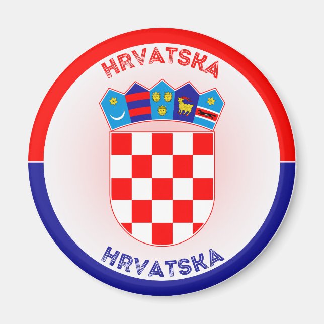 Kroatien statsvapen cirkelform  magnet (Framsidan)