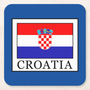 Kroatien Underlägg Papper Kvadrat