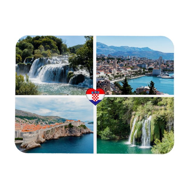 Kroatien Vackra Natursköna Landmärken - Europa Magnet (Horisontell)