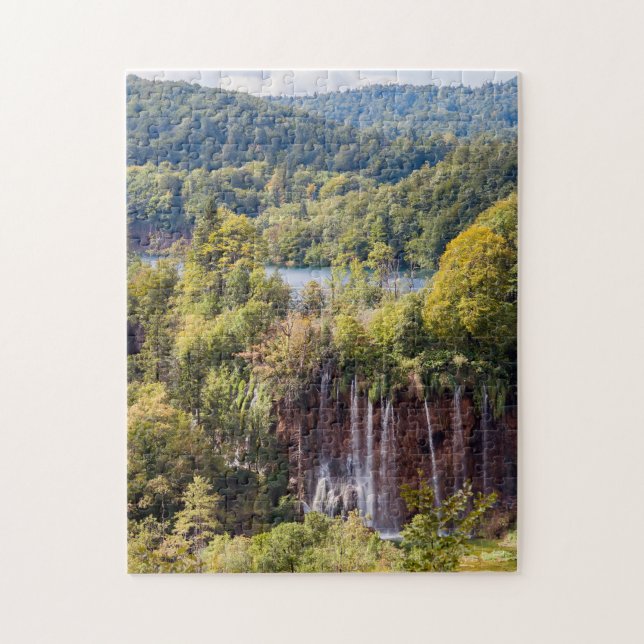 Kroatien - vattenfall i Plitvice nationalpark Pussel (Vertikal)