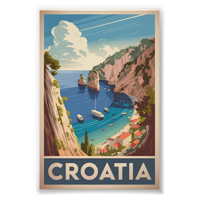 Kroatien vintage fototryck (Framsidan)