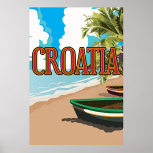 KROATIEN vintage resor poster