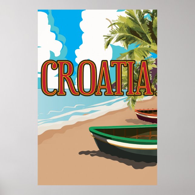 KROATIEN vintage resor poster (Framsidan)