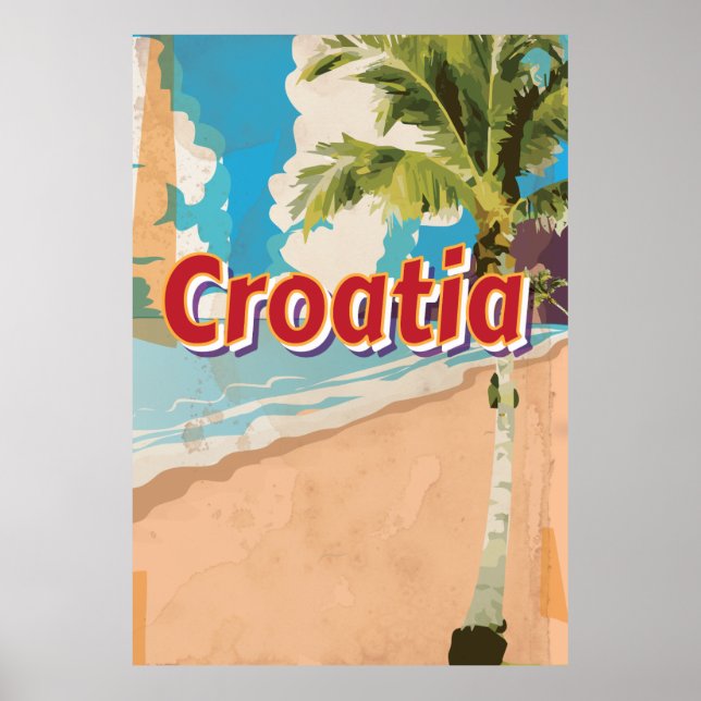 Kroatien Vintage resor poster (Framsidan)